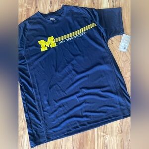Michigan Wolverines Apparel Navy and Yellow Long Sleeve Tee Mens size XL NWT